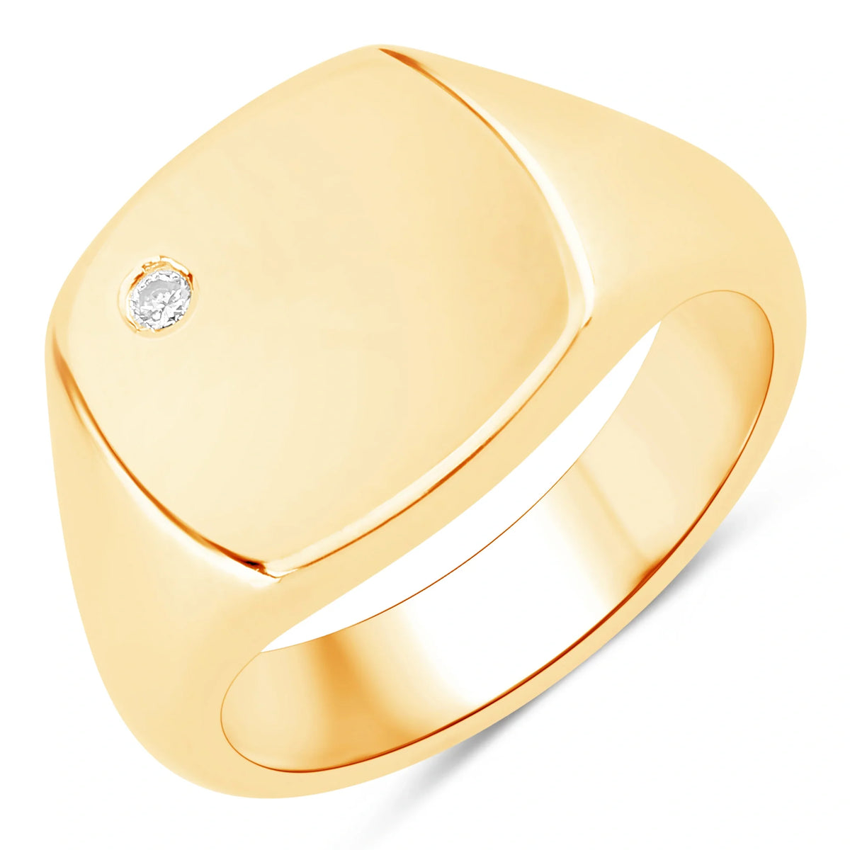 Lucky Signet Ring in Natural Diamonds