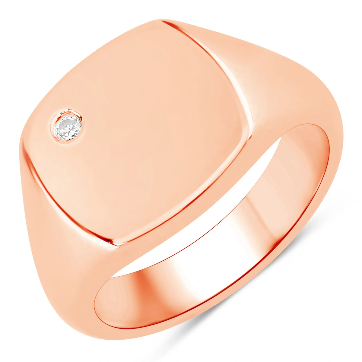 Lucky Signet Ring in Natural Diamonds