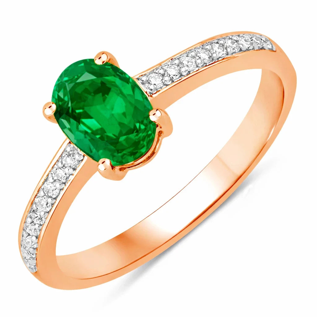 Classic Oval Cut Diamond Accent Ring