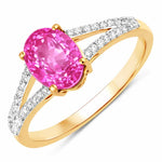 Split Shank Oval Cut Diamond Accent Ring