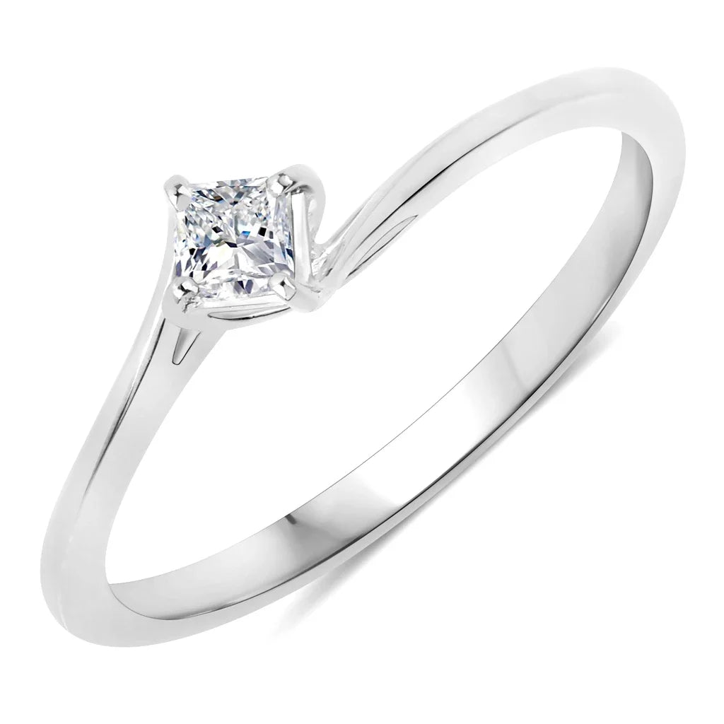 Square Cut Solitaire Ring