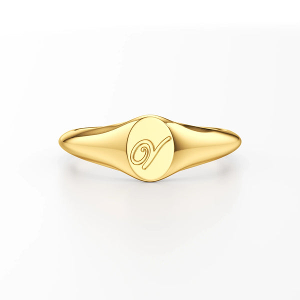 Dainty Letter Signet Ring